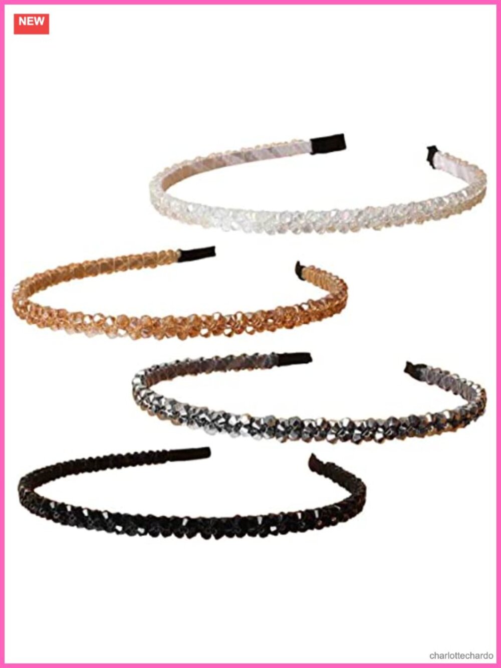 Crystal Rhinestone Headbands Set of 4 Metal Hair Accessories Wedding